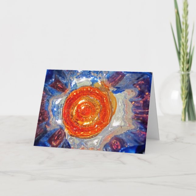 Cartes Pour Fêtes Annuelles Verre d'Art Cosmos - Van Gogh Orange Sun (Devant)
