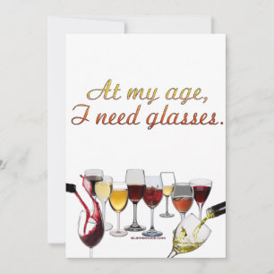 Cartes Pour Fêtes Annuelles Verres à vin SlipperyJoe's jeu de mots coquin roug