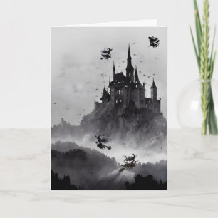 Cartes Pour Fêtes Annuelles Vers le château nous volons Halloween