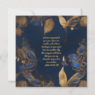Cartes Pour Fêtes Annuelles Verset de la Bible sur cadre de saphir doré