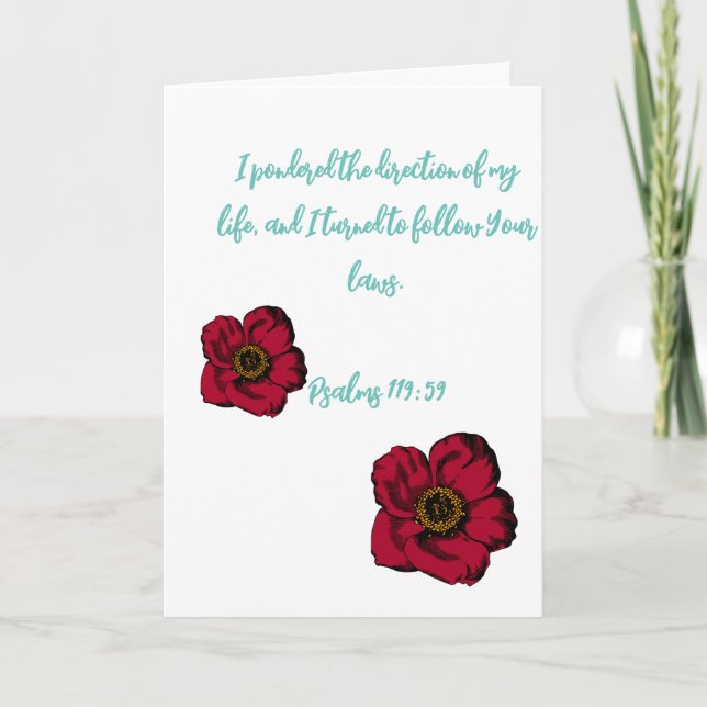 Cartes Pour Fêtes Annuelles Versets de la Bible (Devant)