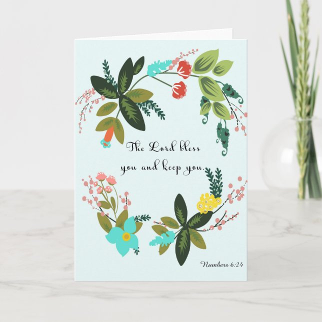 Cartes Pour Fêtes Annuelles Versets de la Bible Art - Numéros 6:24 (Devant)