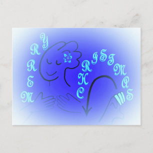 Cartes Pour Fêtes Annuelles Version de BLEU de Joyeux Noël d'ASL