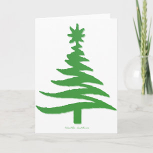 Cartes Pour Fêtes Annuelles Vert de pochoir d'arbre de Noël