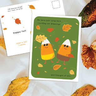 Cartes Pour Fêtes Annuelles Vert Duo de maïs sucré mixte Action de grâce