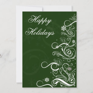 Cartes Pour Fêtes Annuelles vert élégant Business Holiday Salutations