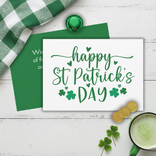 Cartes Pour Fêtes Annuelles Vert et blanc Joyeux St. Patrick's Day Custom