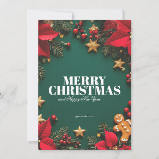 Cartes Pour Fêtes Annuelles Vert et Rouge Moderne Joyeux Noël