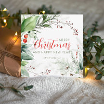 Vert festif aquarelle Joyeux Noël