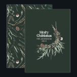Cartes Pour Fêtes Annuelles Vert moderne élégante aquarelle botanique rustique<br><div class="desc">Vert foncé moderne élégante aquarelle rustique séchée couleur botanique floral muté couleur carte de Noël.</div>