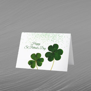 Cartes Pour Fêtes Annuelles Vert Shamrocks Confettis Saint-Patrick