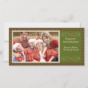 Cartes Pour Fêtes Annuelles Vert terreux avec la photo simple