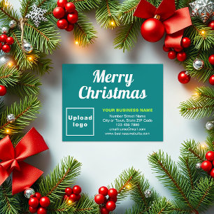 Cartes Pour Fêtes Annuelles Vert turquoise Noël Business Petit plat