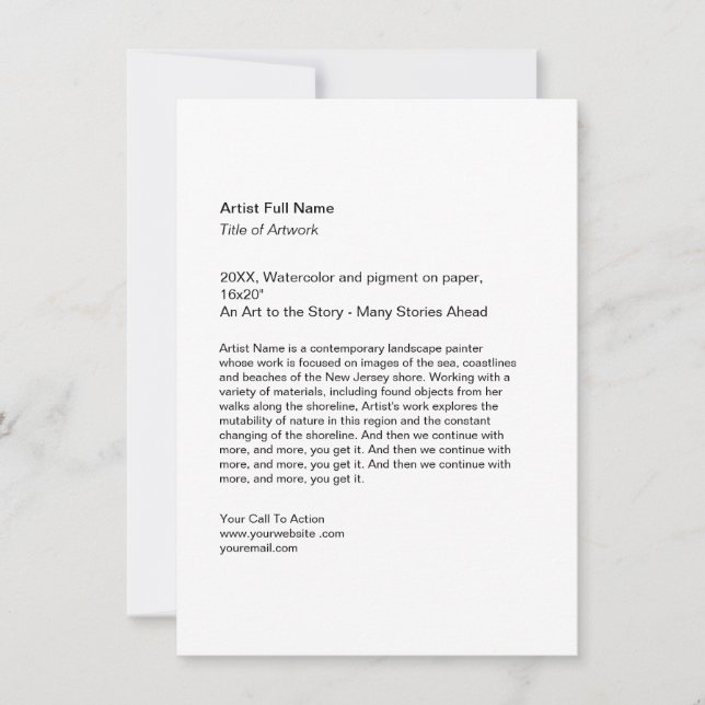 Cartes Pour Fêtes Annuelles Vertical Artwork Exhibition Art Show Placards (Devant)