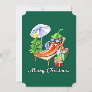 Cartes Pour Fêtes Annuelles Vertical Fir Vert Joyeux Noël Chilli 5 x 7”