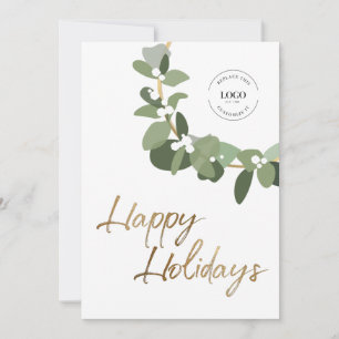 Cartes Pour Fêtes Annuelles Vertical Happy Holidays Logo d'affaires moderne