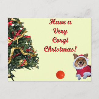Cartes Pour Fêtes Annuelles Very Corgi Christmas-Mercy Yellow Postcard