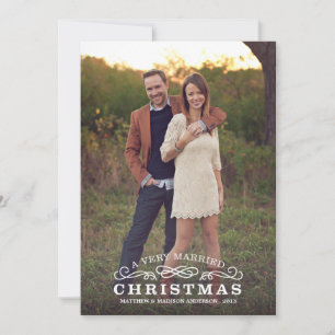 CARTES POUR FÊTES ANNUELLES VERY MARRIED CHRISTMAS HOLIDAY PHOTO CARD