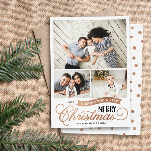 Cartes Pour Fêtes Annuelles Very Merry Christmas Script 3 photo