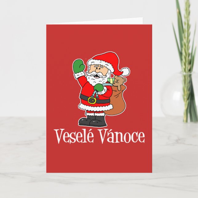 Cartes Pour Fêtes Annuelles Vesele Vanoce Czech Merry Christmas Santa (Devant)