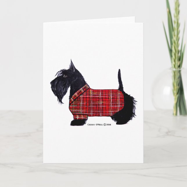 Cartes Pour Fêtes Annuelles Veste Scottie Holiday (Devant)