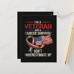 Cartes Pour Fêtes Annuelles Vétéran survivant du cancer Ne me sous-estimez pas