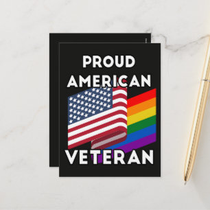 Cartes Pour Fêtes Annuelles Vétérans LGBT - Drapeau Américain