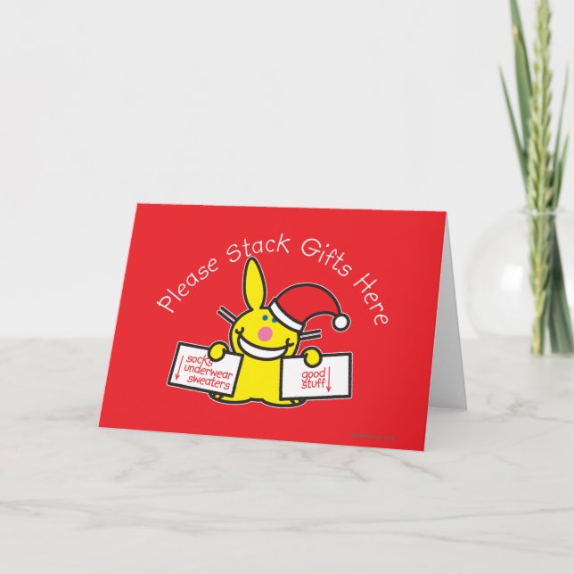 Cartes Pour Fêtes Annuelles Veuillez empiler les cadeaux ici (Devant)