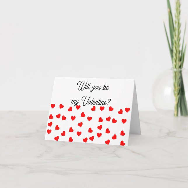 Cartes Pour Fêtes Annuelles Veux-tu être ma Saint-Valentin? Cœurs rouges ludiq (Devant)