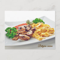 Viande frite et champignons - cuisine belge