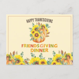 Cartes Pour Fêtes Annuelles Vibe d'automne colorée Thanksgiving Diner Party