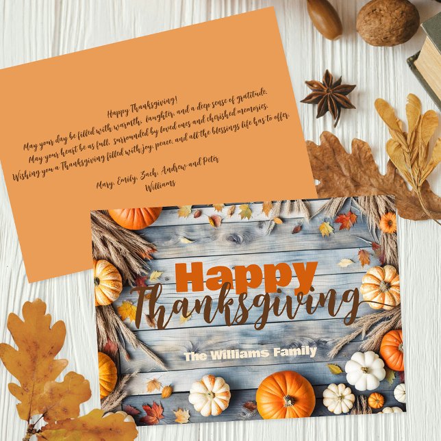 Cartes Pour Fêtes Annuelles Vibes d'automne rustiques Thanksgiving (Créateur téléchargé)