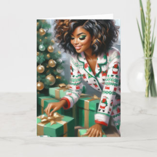 Cartes Pour Fêtes Annuelles Vibes de Noël de Sleighin Pajama Queen