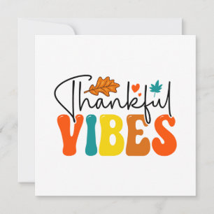 Cartes Pour Fêtes Annuelles Vibes de remerciement Automne Thanksgiving Salutat