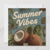 Vibes d'été avec noix de coco et feuillage tropica