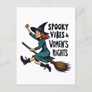 Cartes Pour Fêtes Annuelles Vibes éffrayantes sorcière d'Halloween droite femm