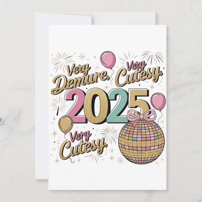 Cartes Pour Fêtes Annuelles "Vibes très 2025" (Devant)