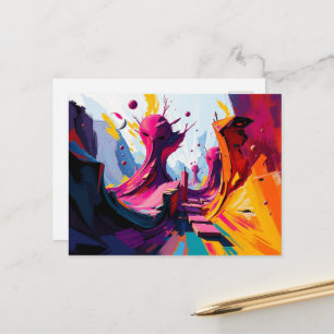 Cartes Pour Fêtes Annuelles Vibrant Abstract Fantasy Landscape