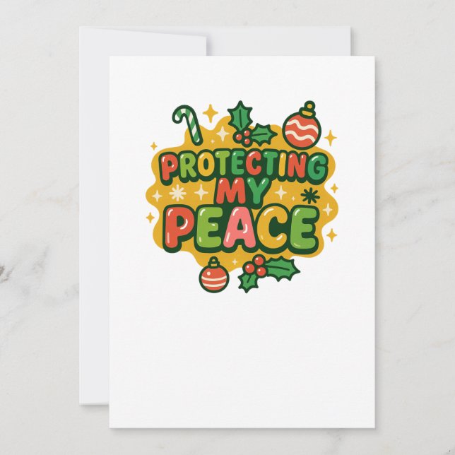 Cartes Pour Fêtes Annuelles Vibrant Christmas “Protecting My Peace” Faith (Devant)
