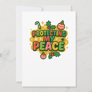 Cartes Pour Fêtes Annuelles Vibrant Noël “Protéger Ma Paix” Foi