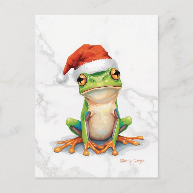 Cartes Pour Fêtes Annuelles Vibrant Tree Frog Noël (Devant)