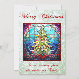 Cartes Pour Fêtes Annuelles Vibrant verre tendu Arbre de Noël Parties scintill