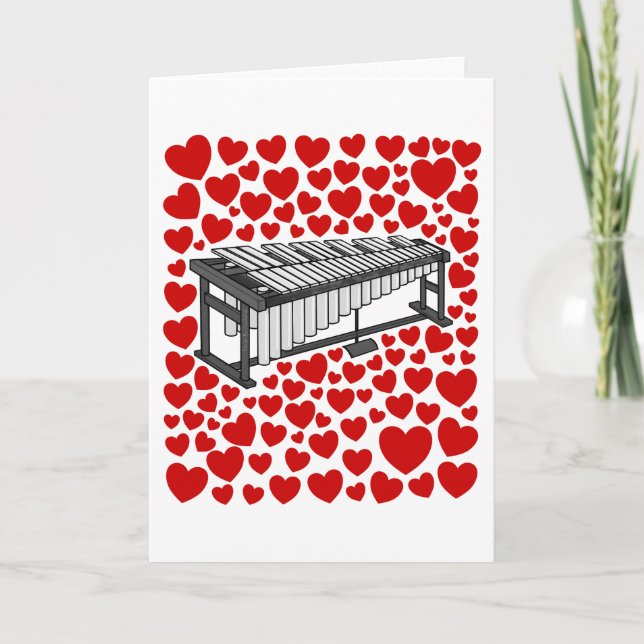 Cartes Pour Fêtes Annuelles Vibraphone With Hearts Valentines Anniversary Card (Devant)