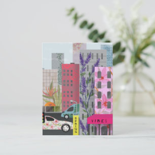 Cartes Pour Fêtes Annuelles Vibrations de la ville printanière Art urbain fl