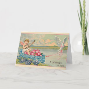 Cartes Pour Fêtes Annuelles Victorian Cherub Valentine's Day Greeting Card