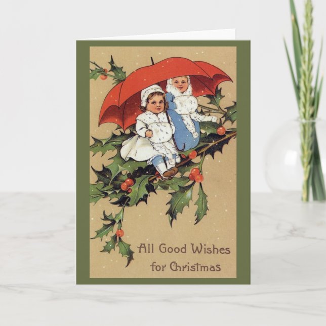 Cartes Pour Fêtes Annuelles Victorian Children Christmas Greeting Card (Devant)