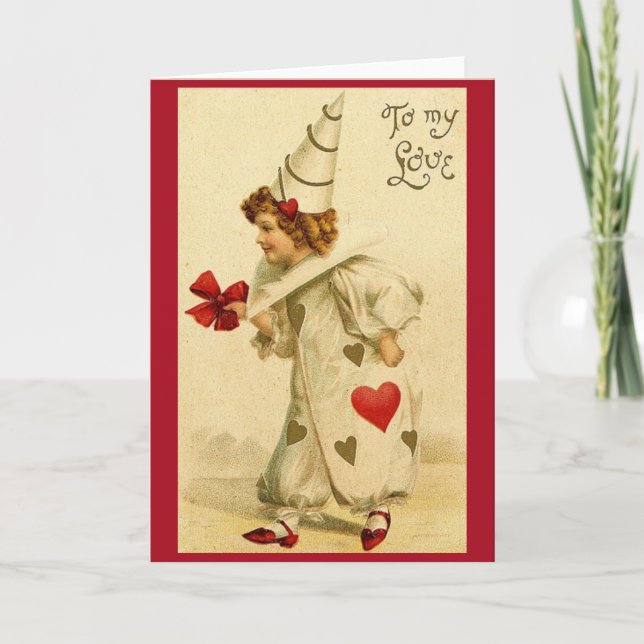 Cartes Pour Fêtes Annuelles Victorian Clown Valentine (Devant)