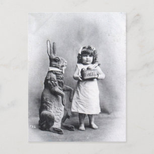 Cartes Pour Fêtes Annuelles Victorian Easter Bunny avec Girl