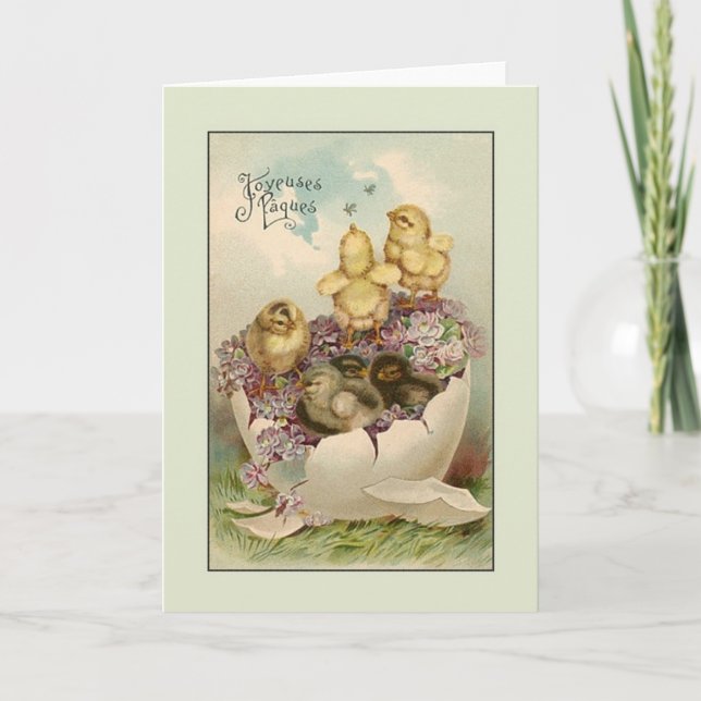 Cartes Pour Fêtes Annuelles Victorian French Joyeuses Pâques Easter Card (Devant)