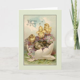 Cartes Pour Fêtes Annuelles Victorian French Joyeuses Pâques Easter Card